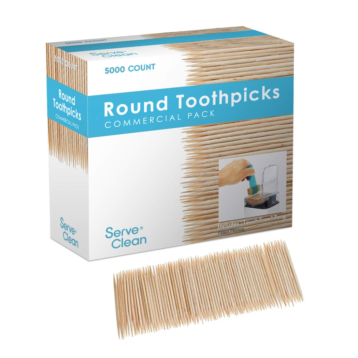 5000 Count White Birch Wood Double Point Toothpicks (NOT Bamboo)