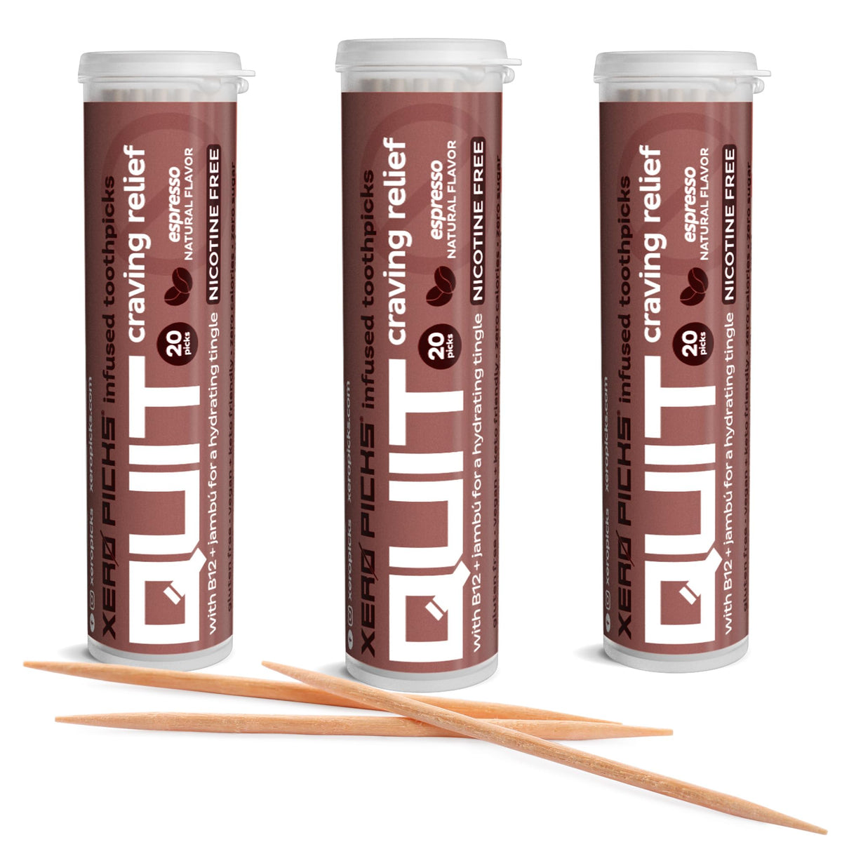 Xero Picks Infused Flavored Toothpicks to Help Quit Smoking - Nicotine Free (Variety Pack, 20 Count (Pack of 5)) Non-GMO Kosher Vegan