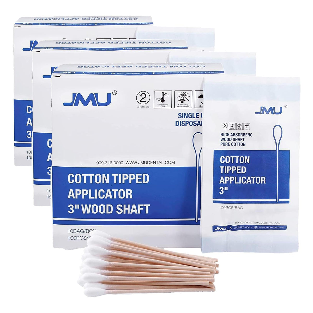 JMU 10000 Count Long Cotton Swabs Medical, 6 Inch Cotton Tipped Applicators