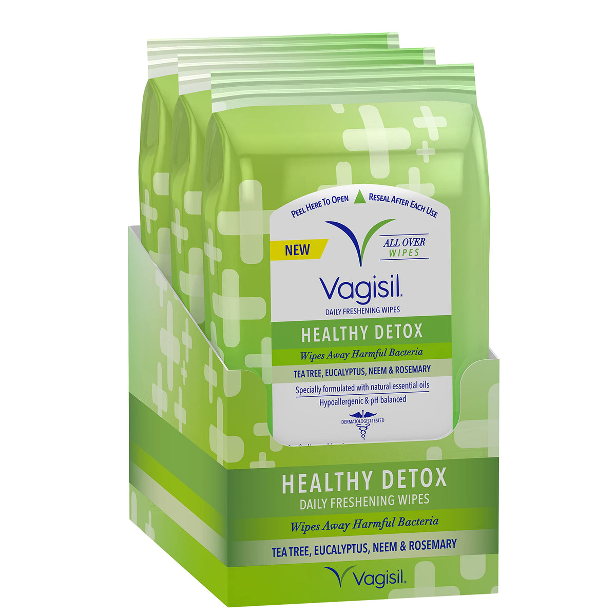 Vagisil Wipes, Anti-Itch Medicated Feminine Vaginal Wipes, Maximum Strength, Instant Relief, 20 Wipes (Pack of 3)