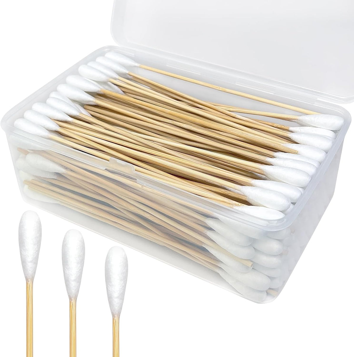 200-Pack of Long, Large Dog Ear Swabs with Bamboo Sticks