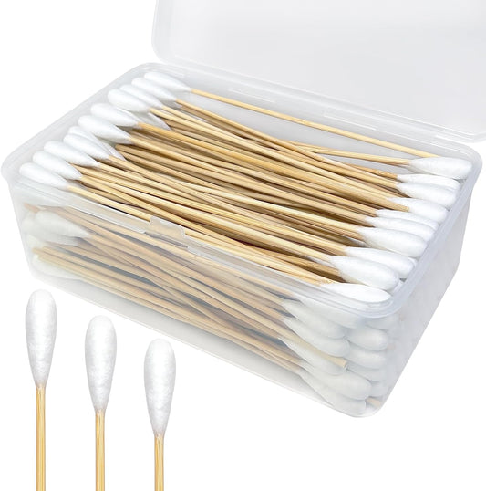 200-Pack of Long, Large Dog Ear Swabs with Bamboo Sticks
