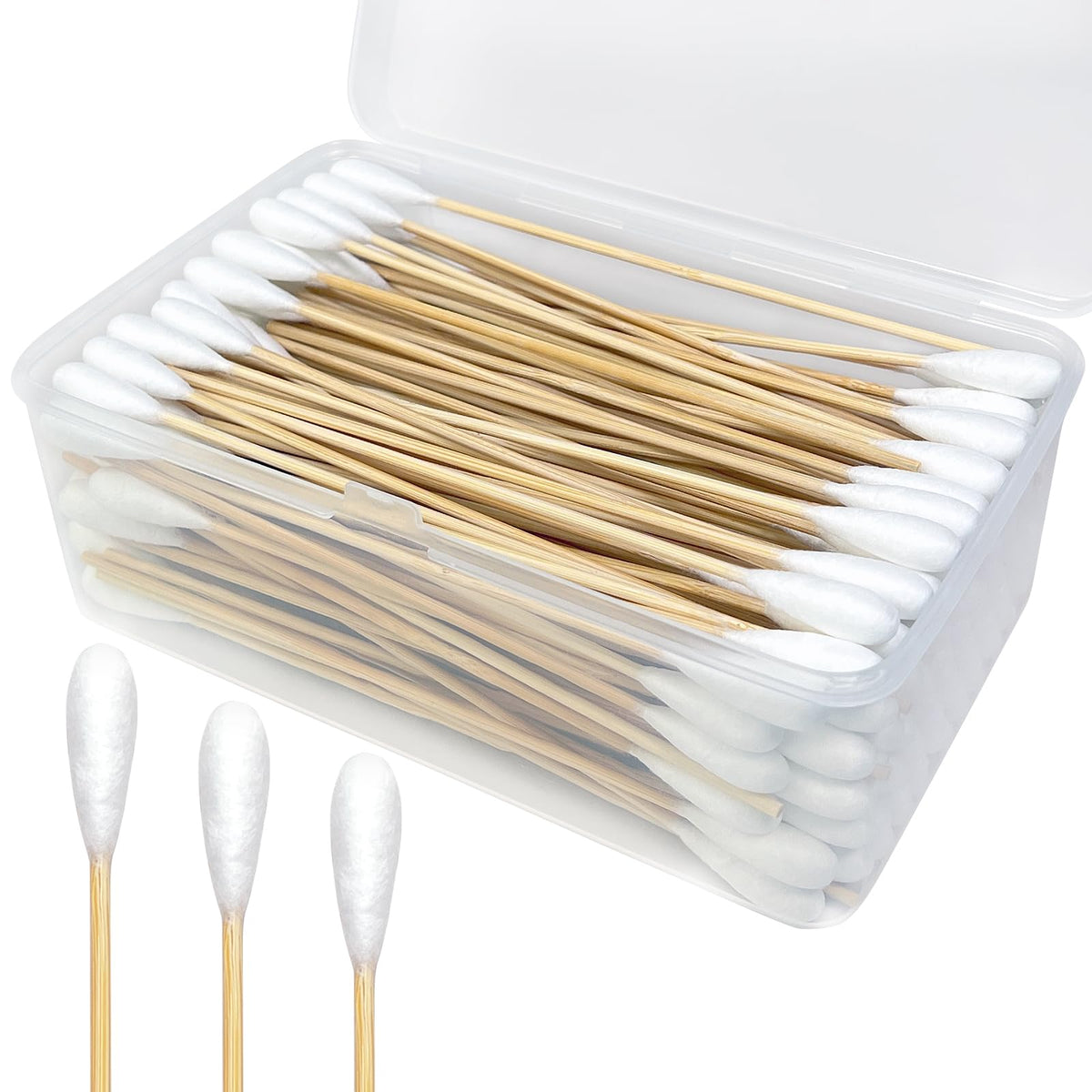 200-Pack of Long, Large Dog Ear Swabs with Bamboo Sticks