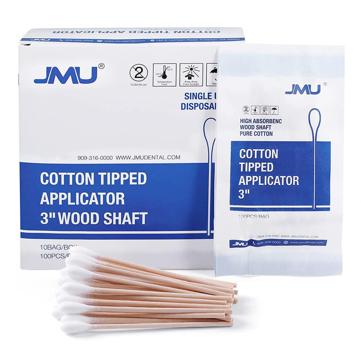 JMU 10000 Count Long Cotton Swabs Medical, 6 Inch Cotton Tipped Applicators