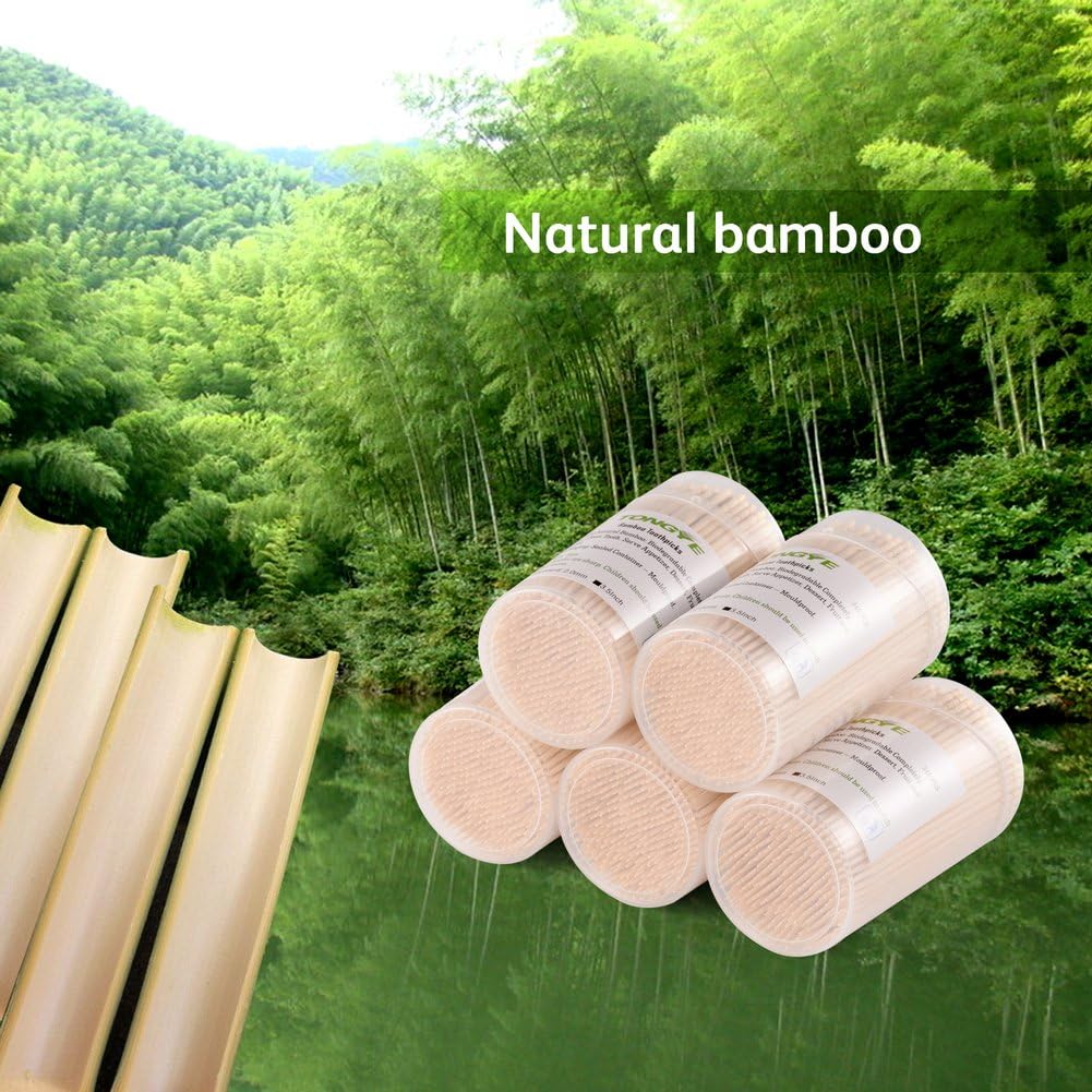 [3 Packs of 340] Bamboo Toothpicks 3.5 Inches, Extra Long Round Wooden Toothpick for Appetizers Qlives Sandwich - Sturdy Smooth No-splinters Tooth Picks, Kitchen & Dining