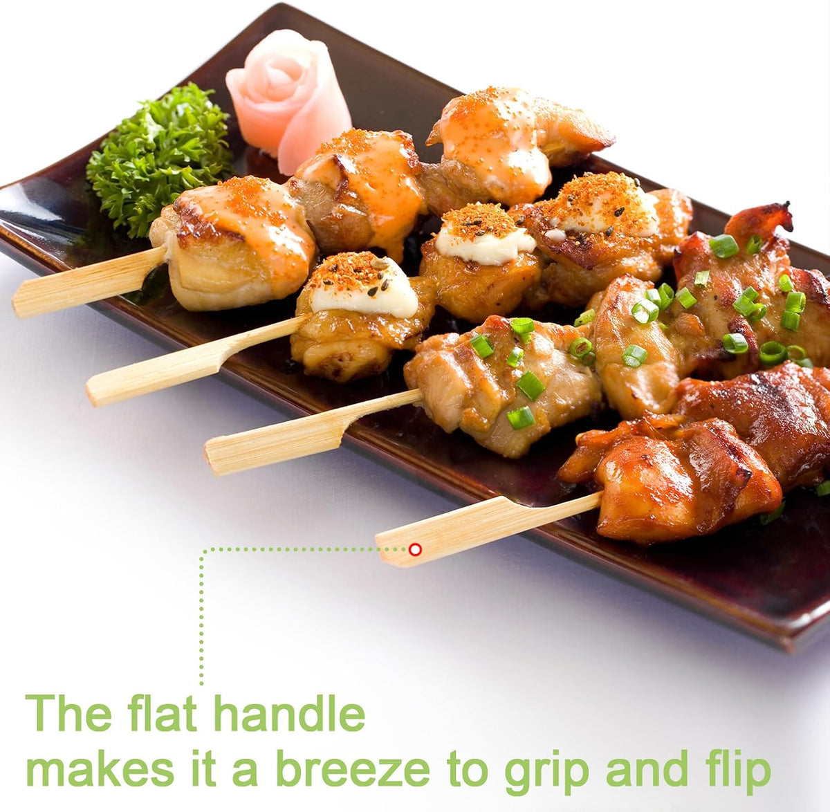 1200 Pieces Bamboo Appetizer Skewers 4.7 Inch, Cocktail Picks Fancy Toothpicks for Appetizers, Flat Wooden Cocktail Skewers Sticks for Party Food Drinks Fruit BBQ, Charcuterie Boards Accessories