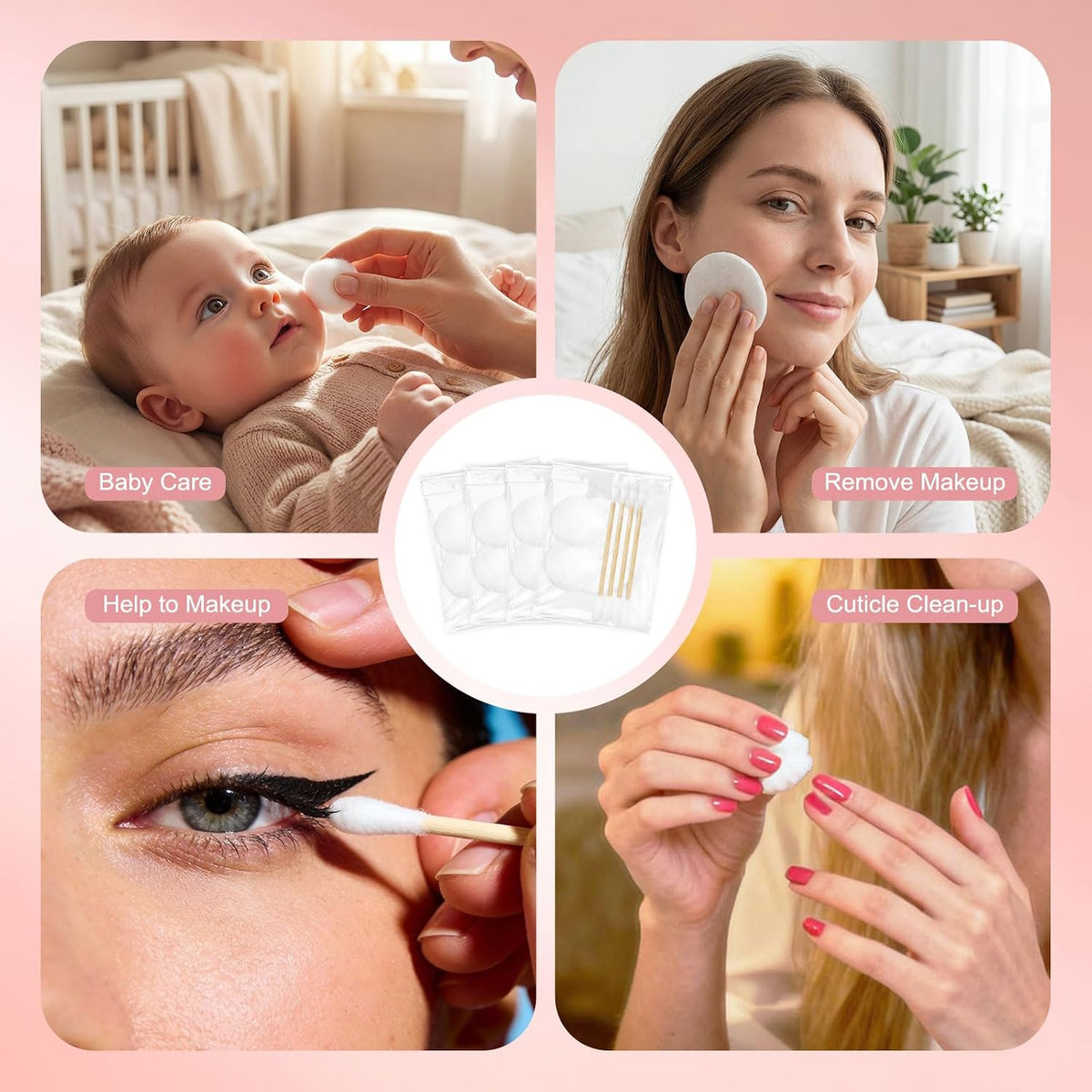 60 twoworld Travel Cotton Swabs Set Portable,Vanity Kit Travel