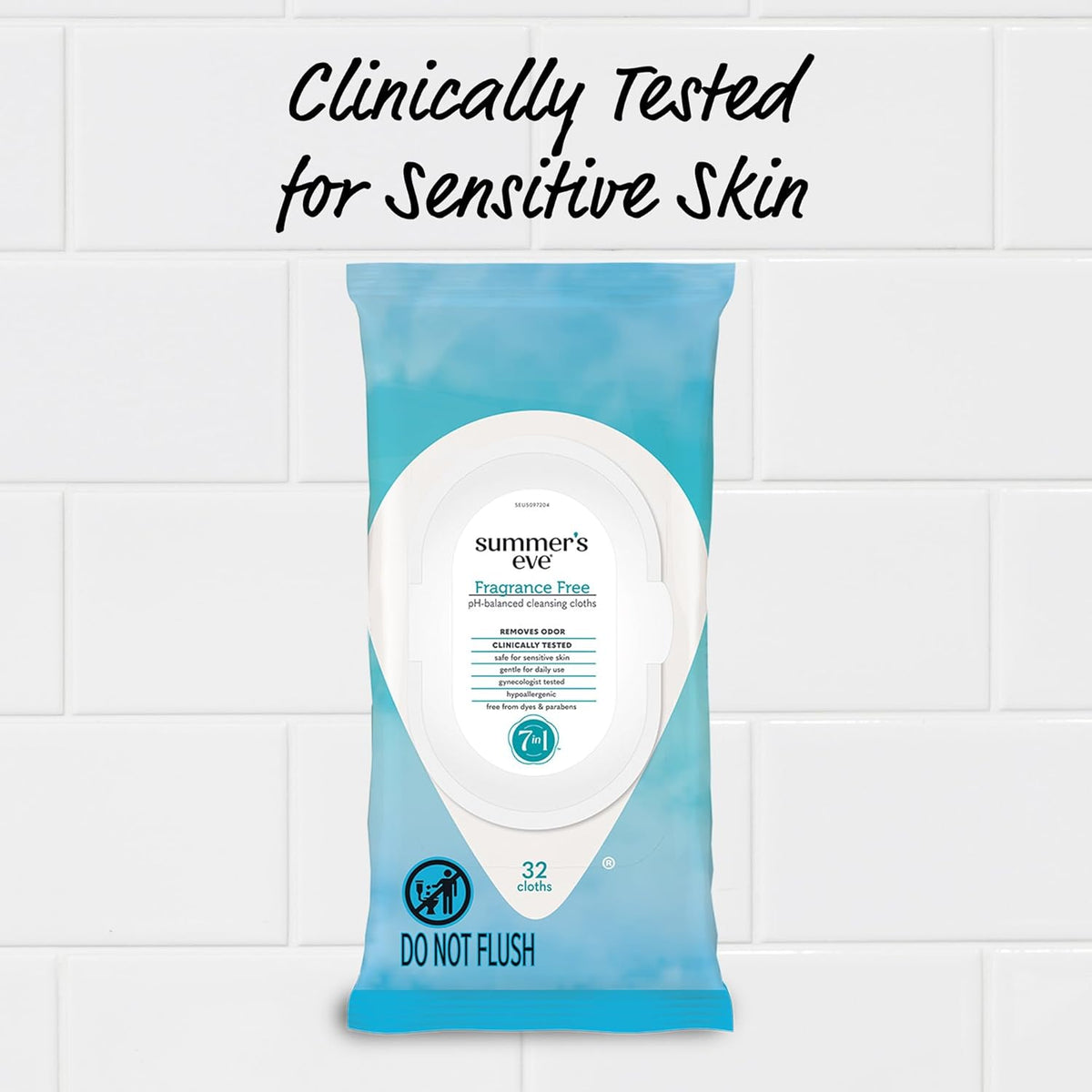 Summer's Eve Gentle Feminine Wipes, Fragrance Free, 32 Count, 4 Pk
