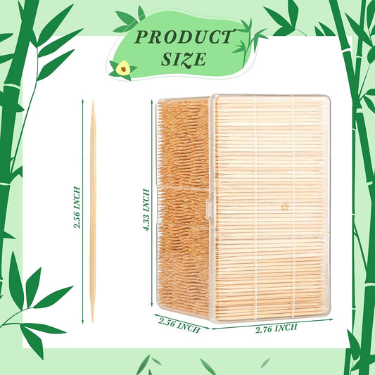 Jerify 24000 Pcs Bamboo Wooden Toothpicks Double Sided for Party Food
