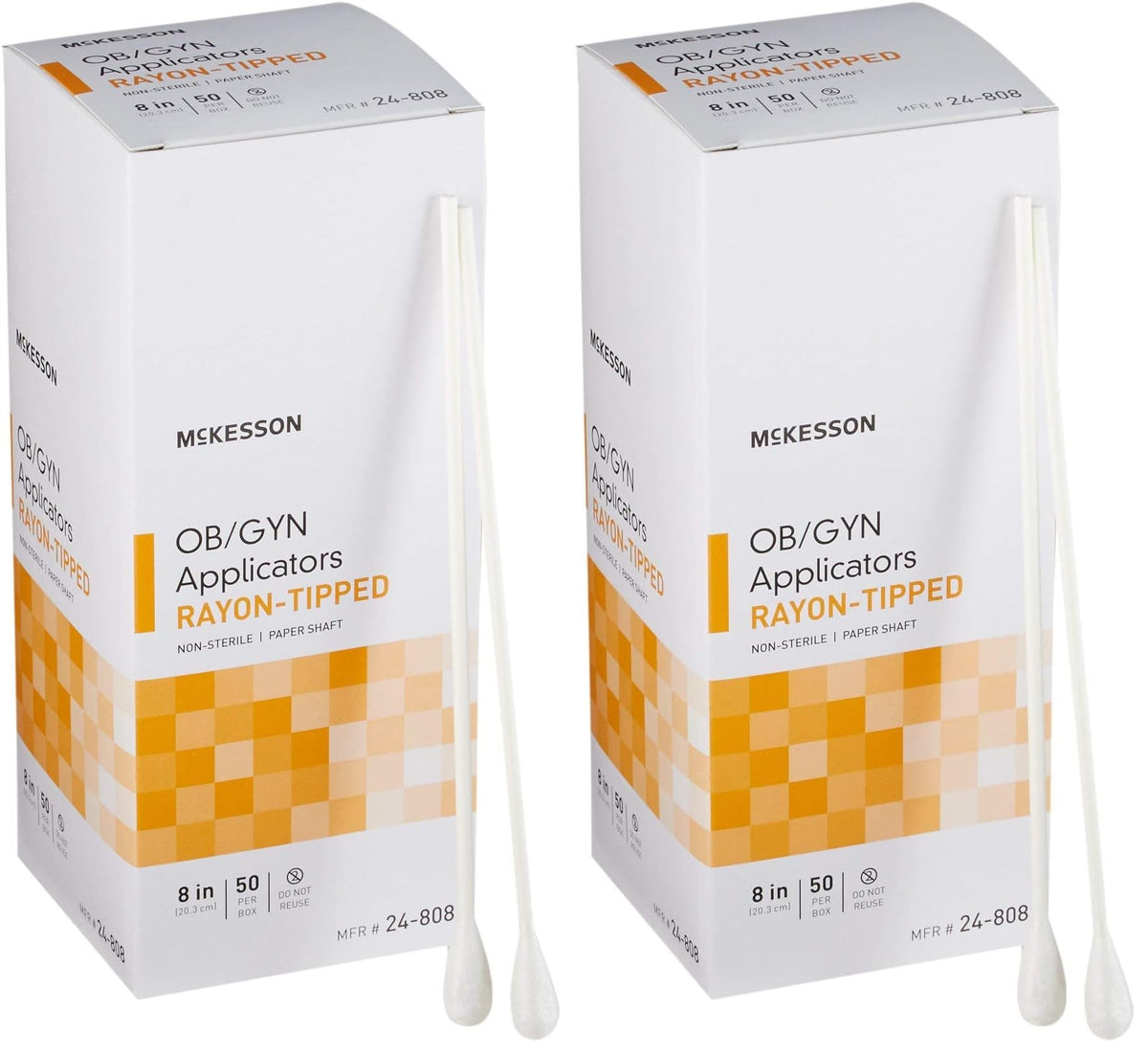 McKesson OB/GYN Applicators Rayon Tipped, Non-Sterile, 8 in, 50 ct