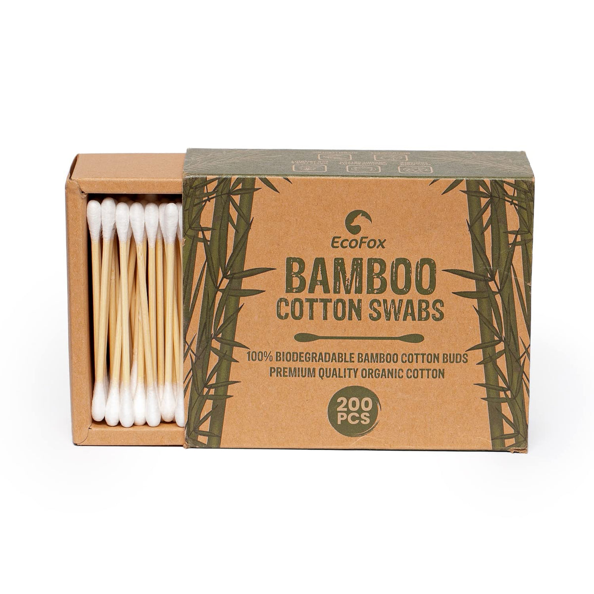 Baby Cotton Swabs 220 Count | Eco-Friendly & Pure Cotton Buds | Double Tipped Safety Sticks | 100% Plant-Based & Natural | Perfect for Baby Personal Care & Skin Care
