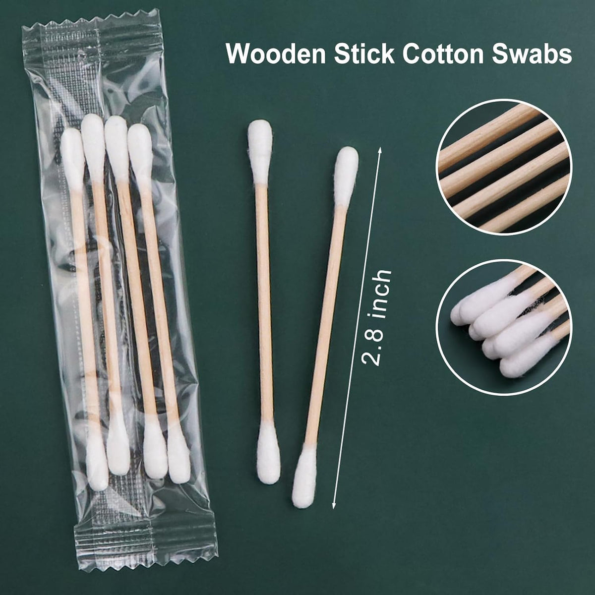 200 Pack Cotton Swabs, Individually Wrapped Cotton Swab