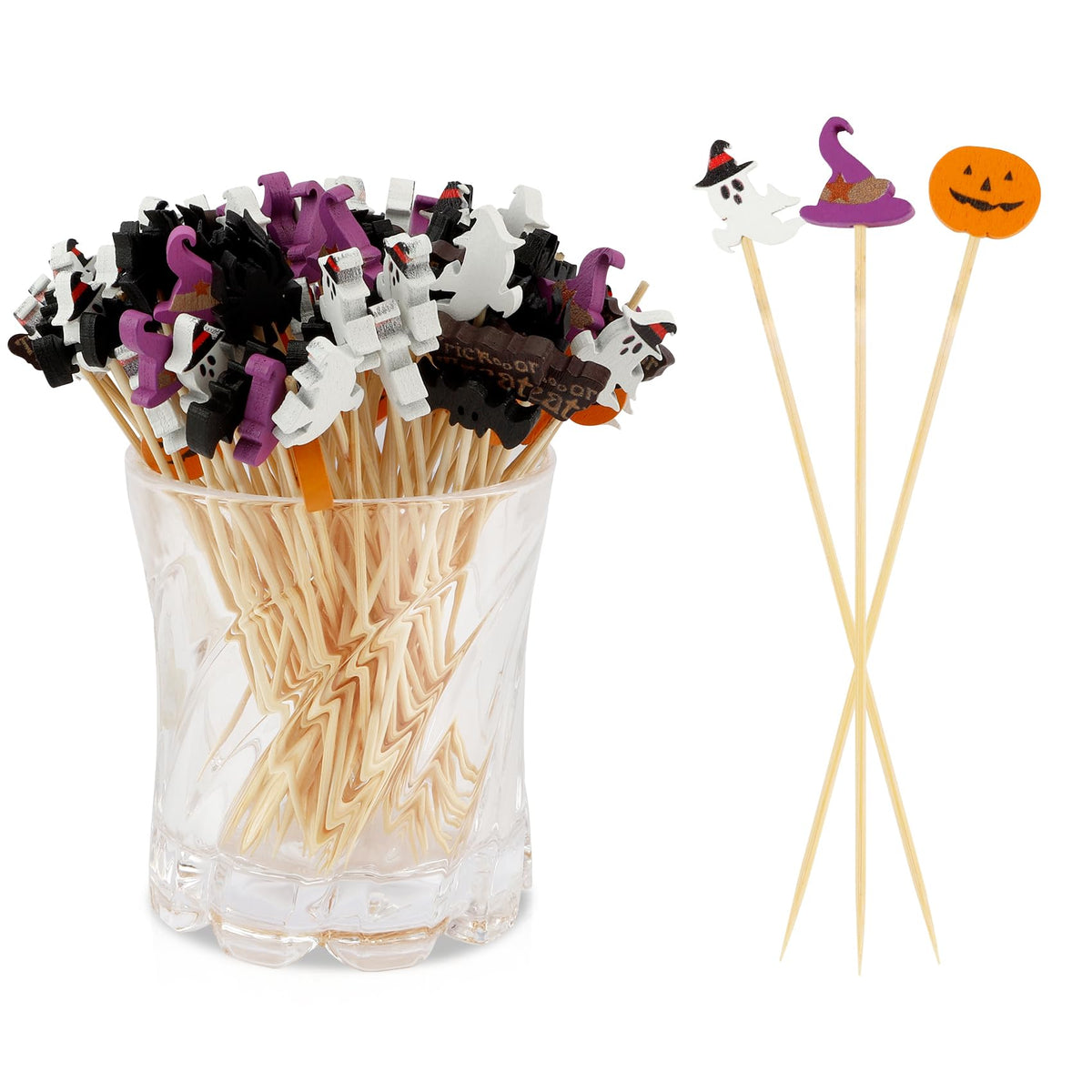 400pcs 4.7inch Cocktail Toothpicks For Drinks Appetizer Toothpicks Decorative Toothpicks Cocktail Sticks For Garnish Toothpicks Wooden White Pearl Party Toothpicks For Homecoming, Bachelor Party