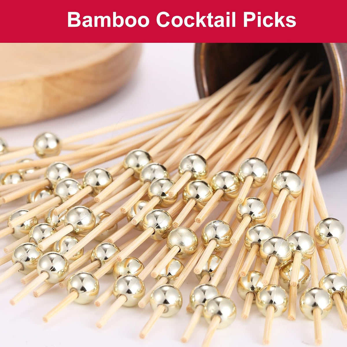 1000Pcs Cocktail Picks, Fancy Toothpicks for Appetizers Bamboo Tooth Picks