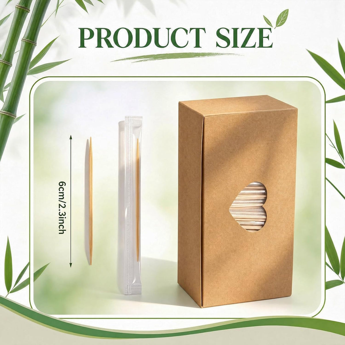 4000 Pcs Individually Wrapped Wooden Toothpicks Bulk 2.5"