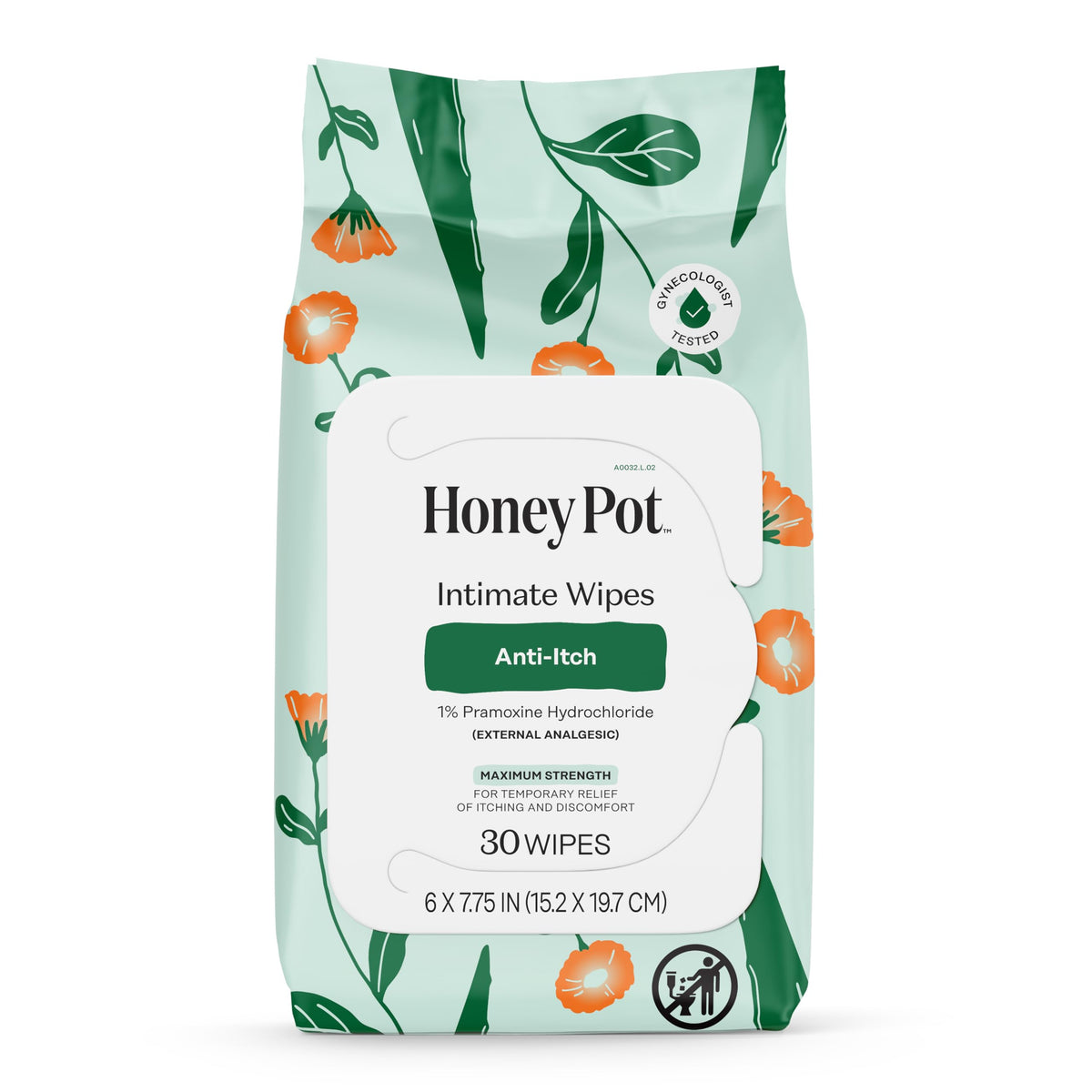 The Honey Pot Company - Feminine Wipes - Sensitive - Individually Wrapped
