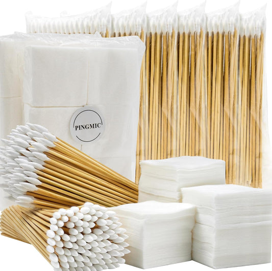 Gun Cleaning Supplies - Gun Cleaning Patches and Long Cotton Swabs Set