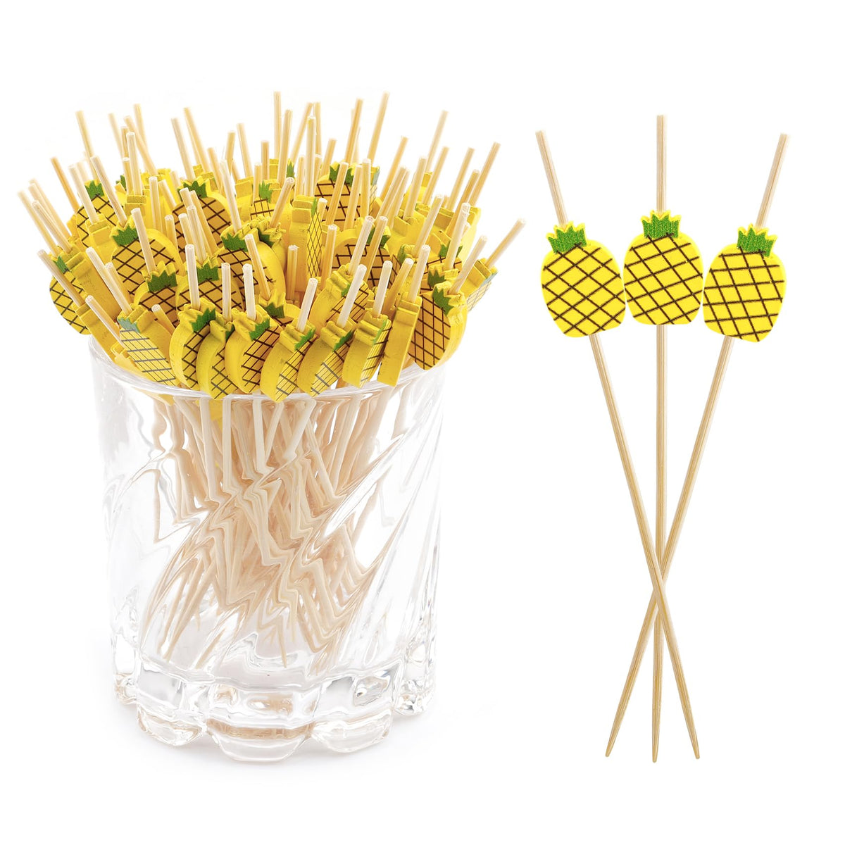400pcs 4.7inch Cocktail Toothpicks For Drinks Appetizer Toothpicks Decorative Toothpicks Cocktail Sticks For Garnish Toothpicks Wooden White Pearl Party Toothpicks For Homecoming, Bachelor Party