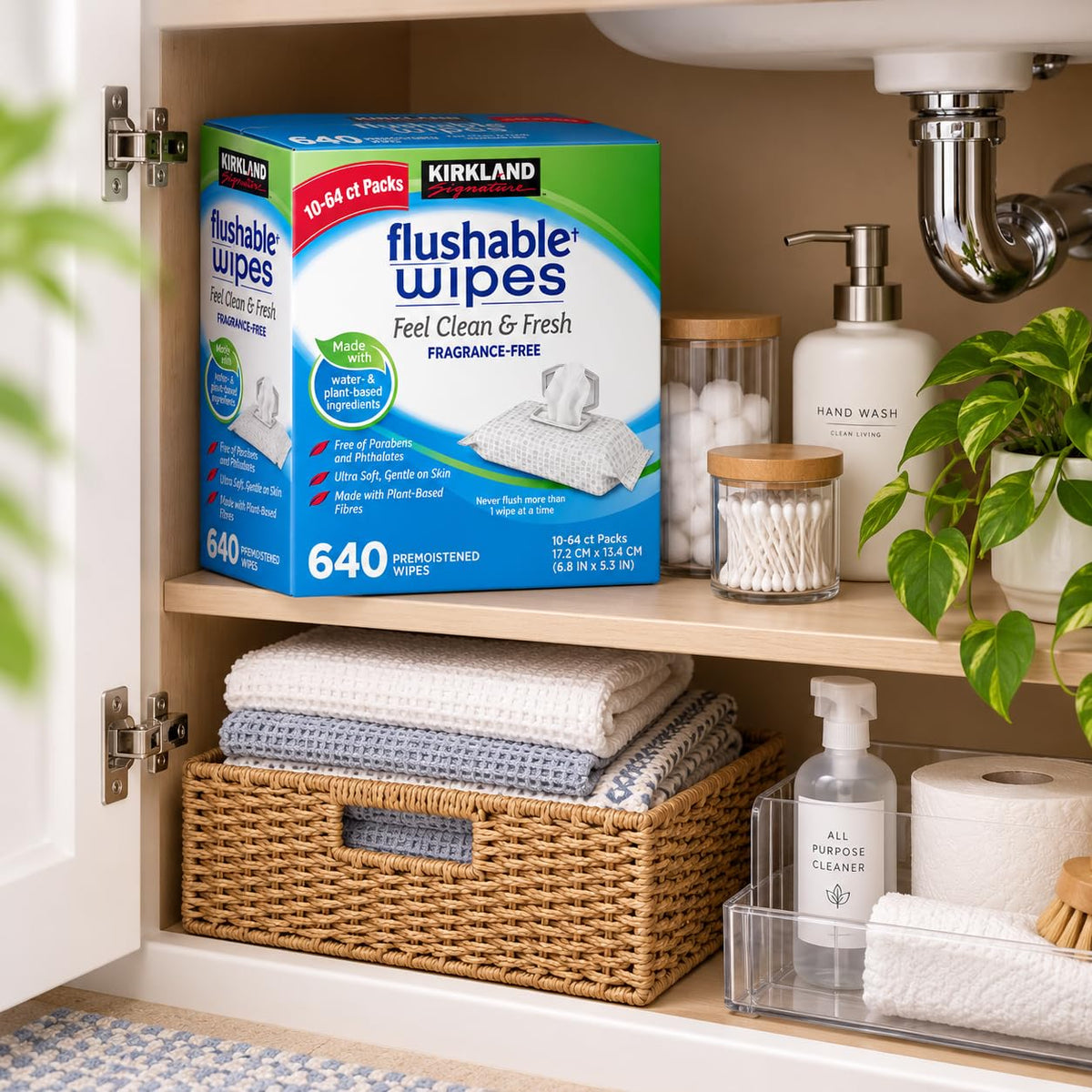 Kirkland Signature Kirkland signature moist flushable wipes 632 wipes, 632 count, White