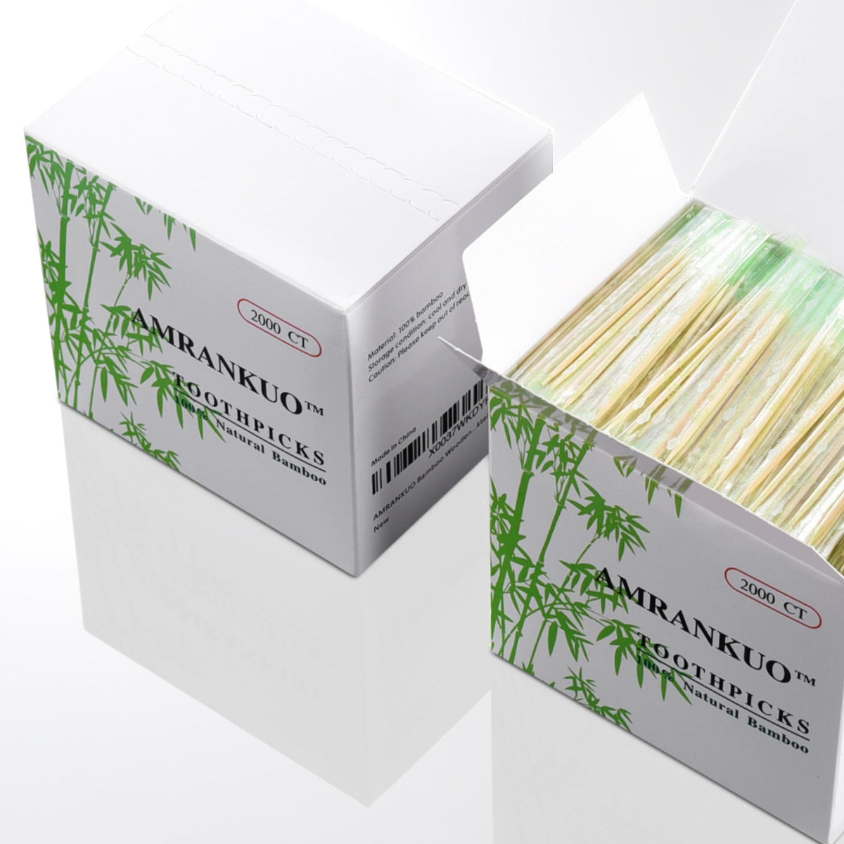 Individually Wrapped Toothpicks - AMRANKUO 5000 Count Bulk Bamboo Wooden Toothpicks | Splinter-Free, Sanitary & Portable for Travel, Restaurants, Parties | Wood Toothpicks