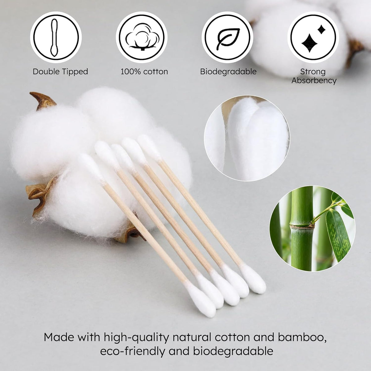 Cotton Swabs in Bulk (5 Swabs Per Pack, 300 Packs Per Box)