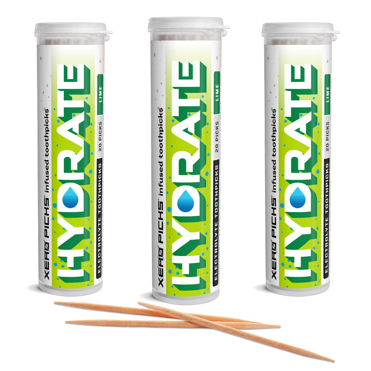 Xero Picks Wellness Flavored Toothpicks - Brain Boost, Immunity, Rest & Relax, Joint Health, and Energy Boost - 100 Picks (Variety, 5 Pack) Kosher - Sugar Free
