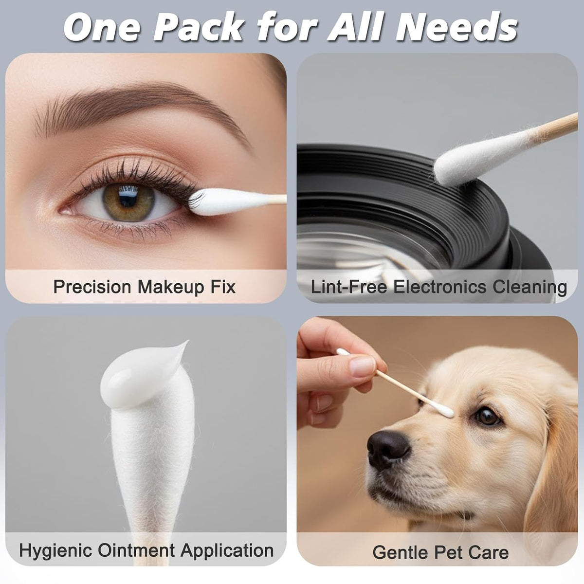 Individually Wrapped Cotton Swabs, 200 Pack (5 Each) for Travel & Hygiene