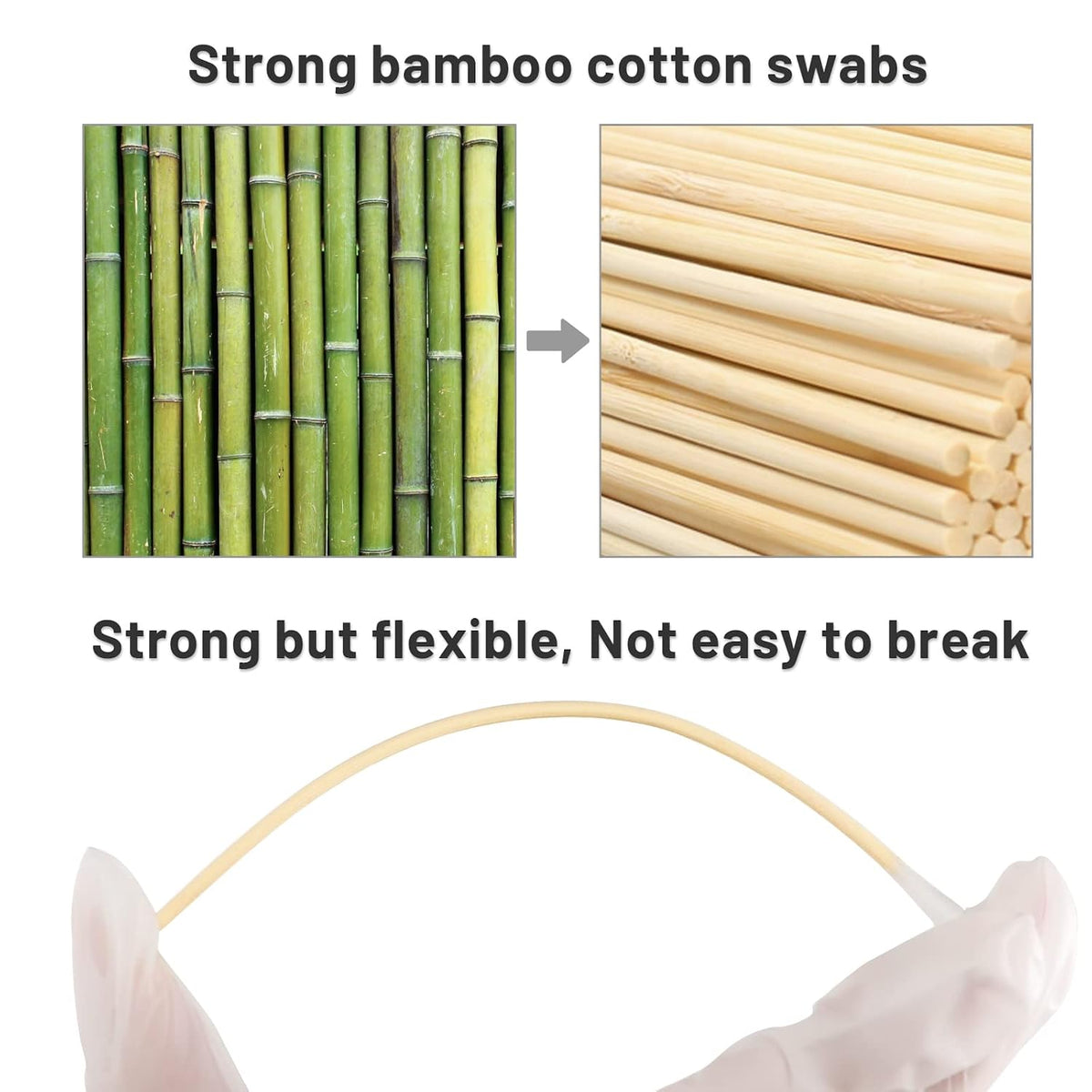 1000PCS 6 Inch Cotton Swabs, Long Cotton Swab with Bamboo Sticks