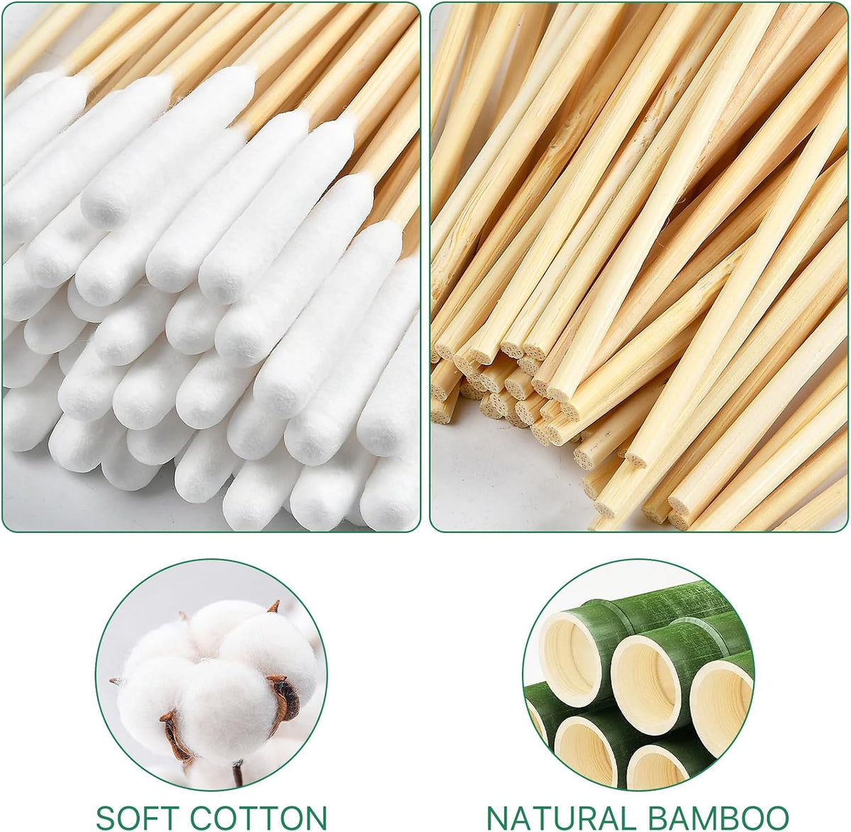 Dog Qtips, 6"Cotton Swabs with Long Bamboo Handle Sticks for Dog Ear Care
