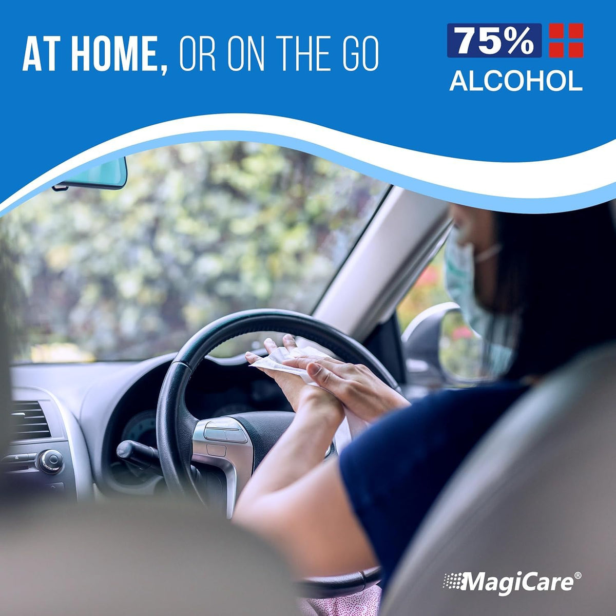 MagiCare 75% Large Alcohol Wipes (4-80ct pks, 320ct), Hand Sanitizer Wipes