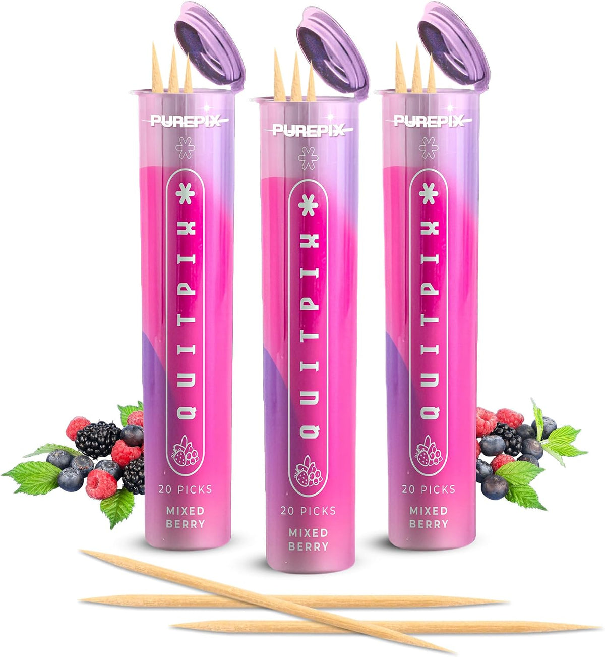 PurePix QuitPix Flavored Toothpicks, 5-Flavor Variety Pack, 100 Count