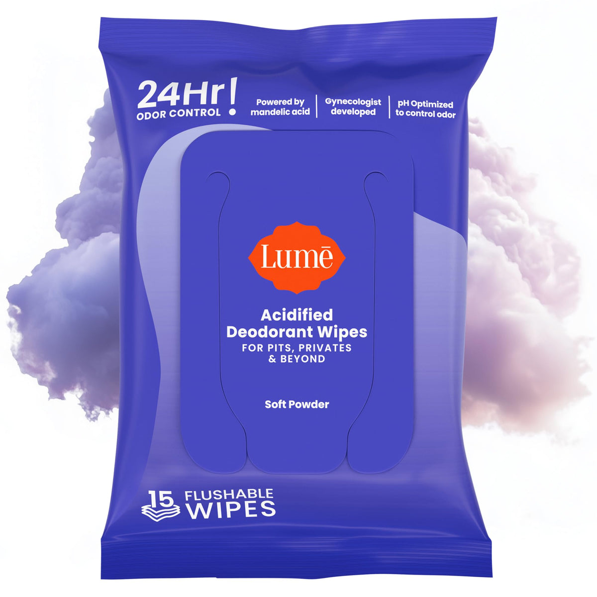 Lume Acidified Deodorant Wipes - 15 ct, 3 pk (Cool Cucumber)