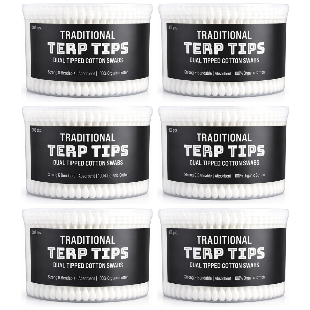 Terporium Dual-Tip Cotton Swabs (200pcs) | 4.75” Reinforced & Bendable Multi-Purpose Swabs with Extra Long Cylindrical and Smaller Spiral Tips | 100% Organic Cotton with Recycled Paper Stick
