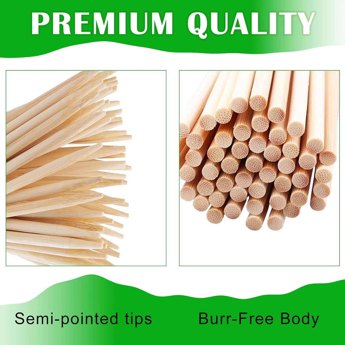 Nexboraque 1000 Pack 5.5 Inch Candy Apple Sticks, 6 mm Thick Semi Point Bamboo Skewers Natural Wooden Corn Dog Sticks for Caramel, BBQ, Lollipop, Corn Cob