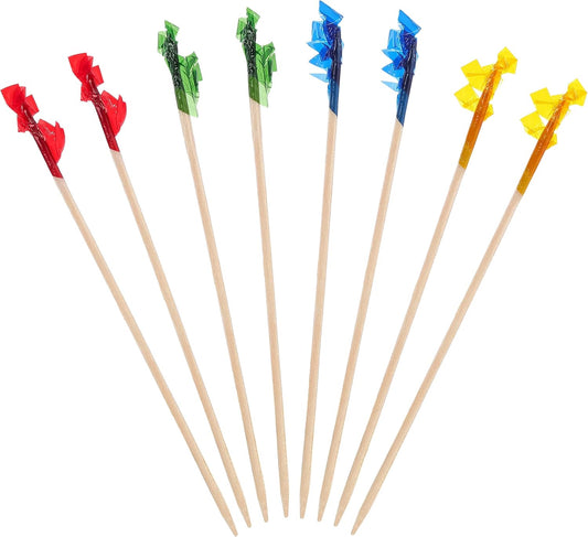 4 Inch Wood Frill Picks Toothpicks,2800 Pcs Cocktail Picks Sandwiches Picks
