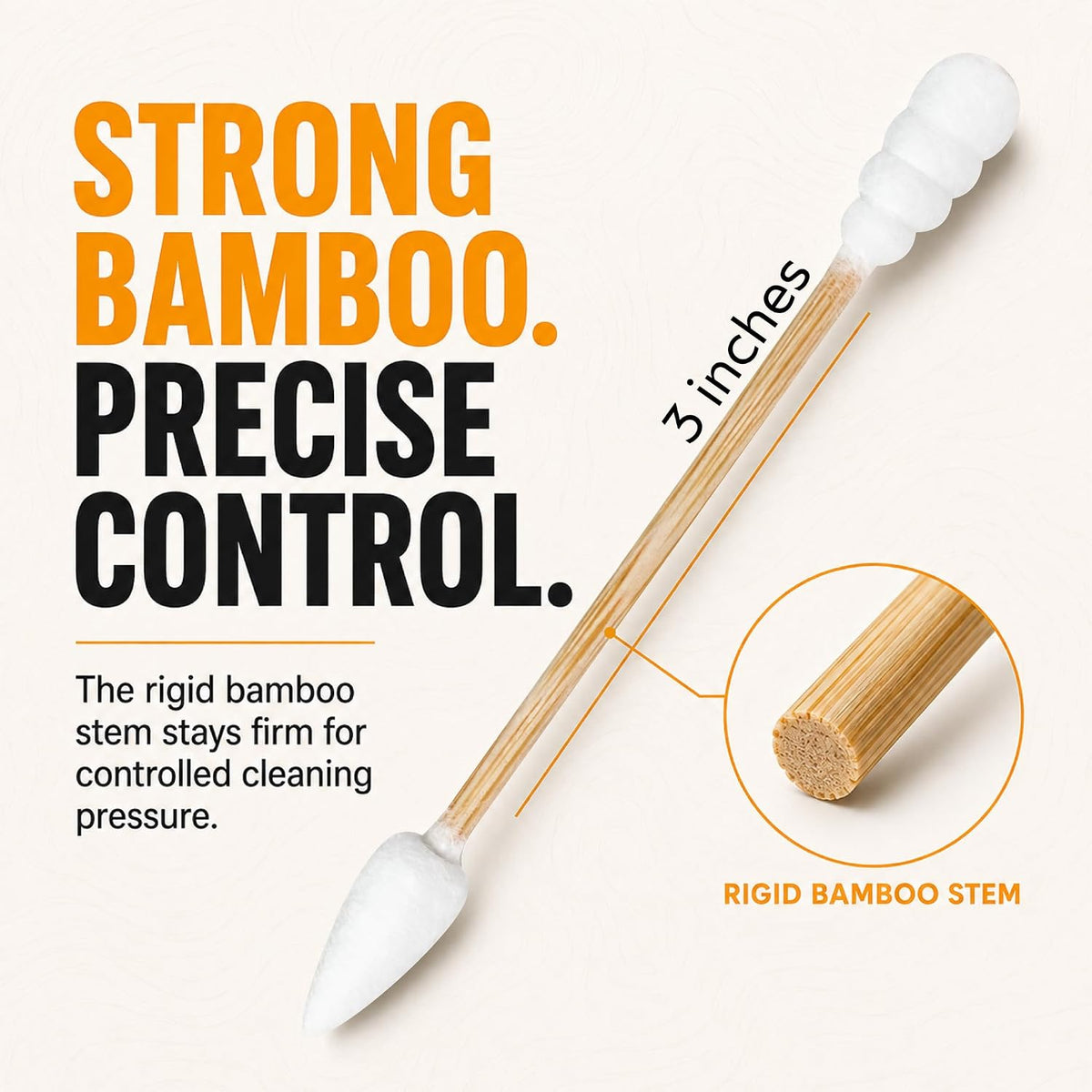 TerpTitans Original – Bamboo Cotton Swabs | Dual-Tip: Spiral for Maximum Absorption & Fine Point for Pinpoint Precision | Extra Strong, Lint-Free | 200ct Box