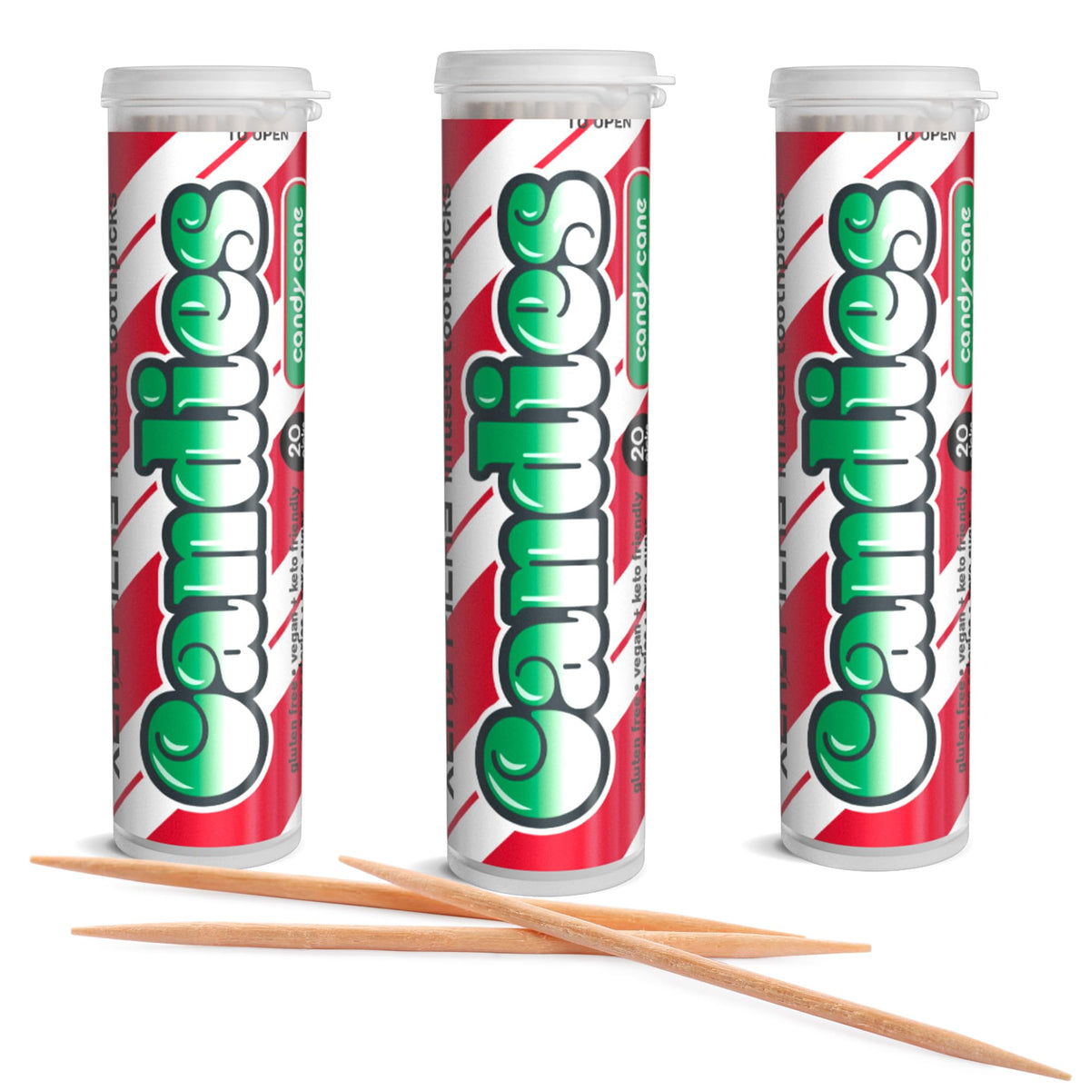 Xero Picks Candies - Infused Flavored Toothpicks (Candies Variety, 5 Pack - 100 Picks) Bubblegum, Pina Colada, Orange Creamsicle, Cotton Candy, Snow Cone and Candy Cane