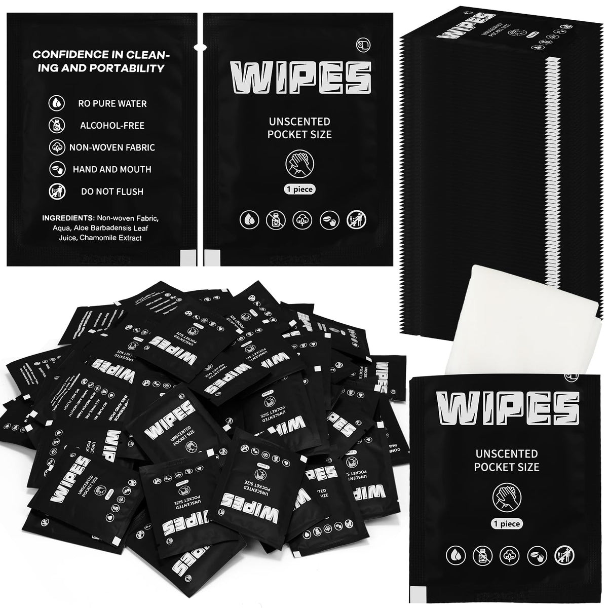 Lounsweer 500 Count Wet Wipes, Light Green