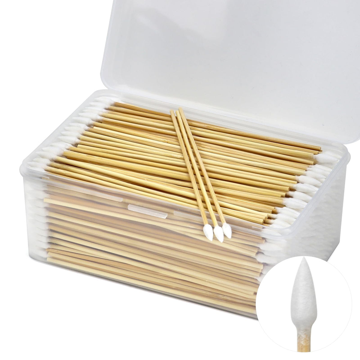 1000PCS 6 Inch Cotton Swabs, Long Cotton Swab with Bamboo Sticks