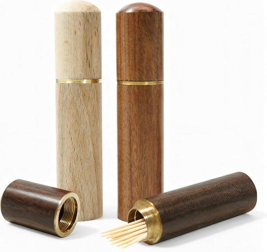 18 Pcs Wooden Toothpick Holder Portable Storage Case