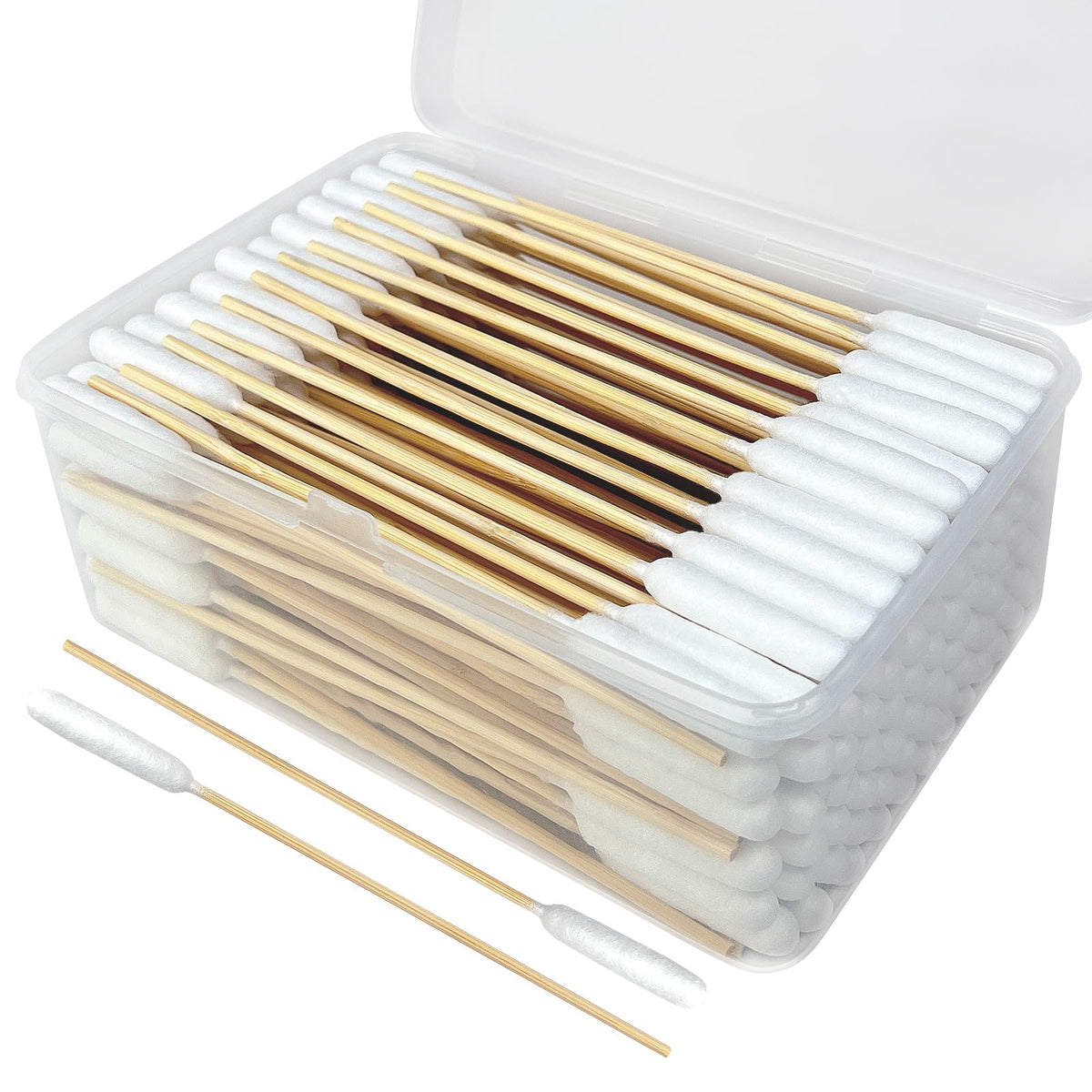 200-Pack of Long, Large Dog Ear Swabs with Bamboo Sticks