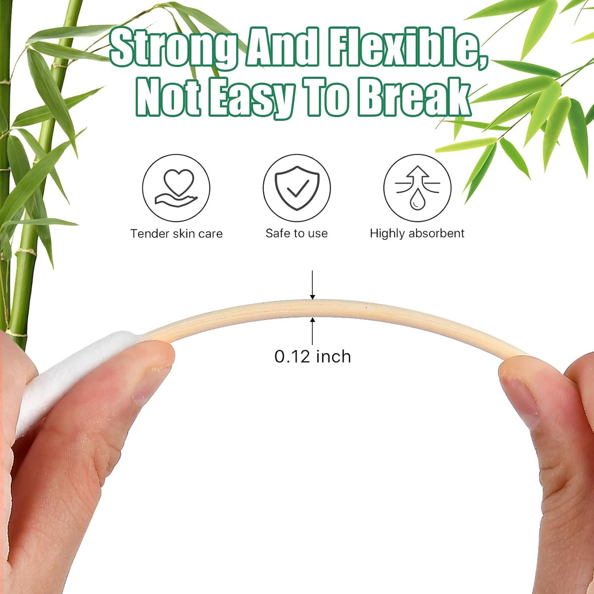 Dog Qtips, 6"Cotton Swabs with Long Bamboo Handle Sticks for Dog Ear Care