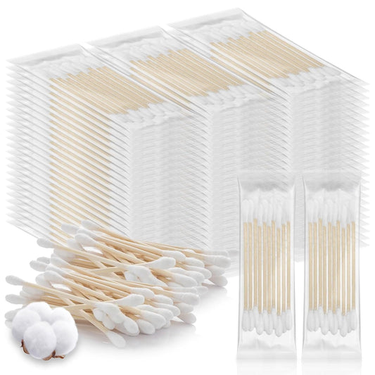 300 Cotton Swabs Travel Size,Individually Wrapped Cotton Swabs Bulk