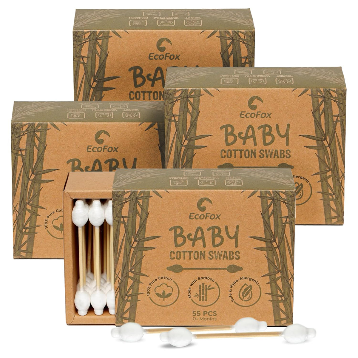 Bamboo Cotton Swabs 1000 Count | Eco-Friendly & Pure Cotton Buds | Double Tipped Sticks | 100% Plant-Based & Natural | Perfect for Makeup & Nail Applications, Arts & Crafts, Removing Dust & Dirt…