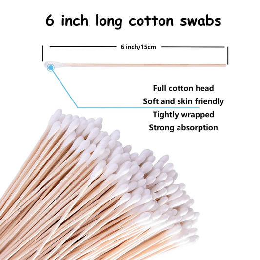 6" Long Cotton Swabs 1400pcs for Makeup, Gun Cleaning or Pets Care