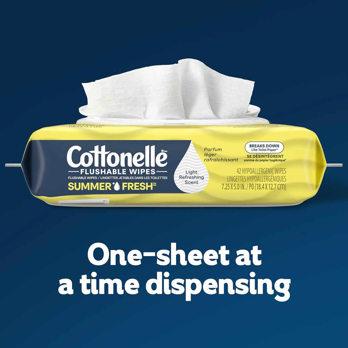 Cottonelle Summer Fresh Scented Flushable Wipes, 8 Packs, 42 Wipes per Pack