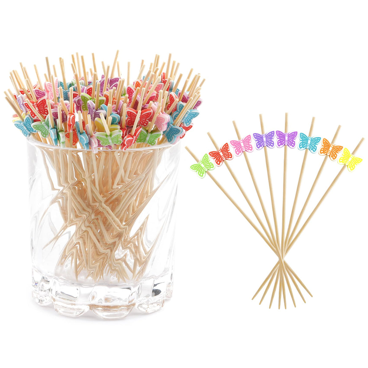 400pcs 4.7inch Cocktail Toothpicks For Drinks Appetizer Toothpicks Decorative Toothpicks Cocktail Sticks For Garnish Toothpicks Wooden White Pearl Party Toothpicks For Homecoming, Bachelor Party
