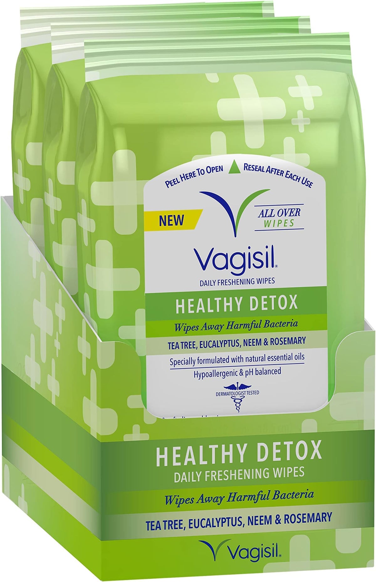 Vagisil Wipes, Anti-Itch Medicated Feminine Vaginal Wipes, Maximum Strength, Instant Relief, 20 Wipes (Pack of 3)