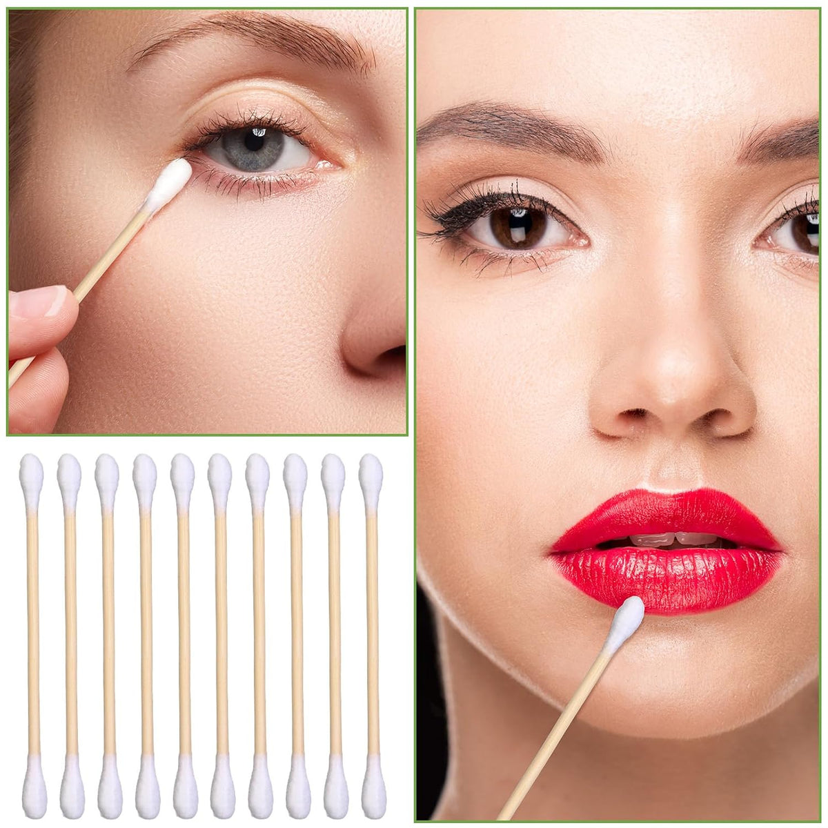 5000 Count Bamboo Cotton Swabs Double Round Buds for Makeup