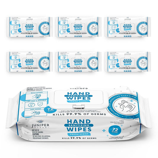 Juniper CLEAN Hand Sanitizing Wipes, 432 Count Soft Flow (Pack of 6)